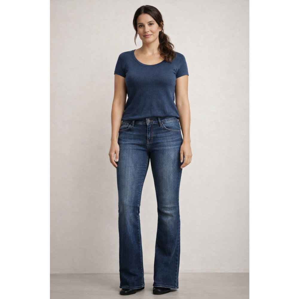 Hudson Beth Baby Boot Jeans Size 30 Stretch Denim Low Rise Bootcut Blue - Picture 2 of 11